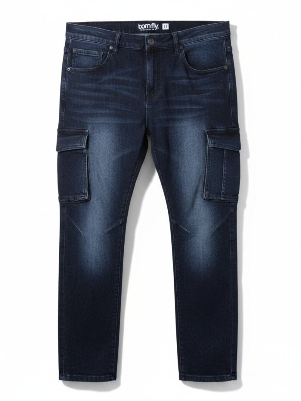 Born Fly Skinny Cargo Dark Wash Blue Denim Jeans 36 x 31.5